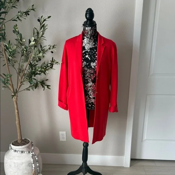 Carolina Belle Vibrant Red Blazer\Trench - Picture 2 of 10